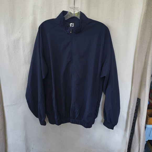 FJ Men's XL Navy Half Zip Long Sleeve Windbreaker Jacket - Picture 1 of 9